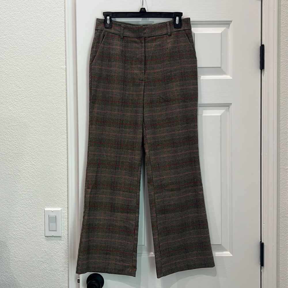 Plaid print trousers